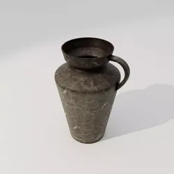 Elegant Ceramic Clay Vase Low-poly 3D model