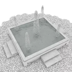FOUNTAIN in square shape 3D model