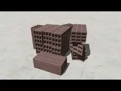 Hollow Clay Bricks Low-poly 3D model