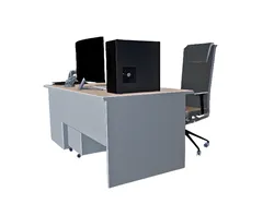 Home Decorations & Ornaments STL indir - Office Workstation Desk with Computer Setup - MeAmelia