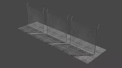 Military Fence Low-poly 3D model