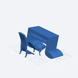 Miniature Games & Accessories STL indir - piano chair - Angussss Chan