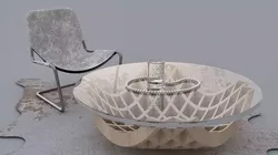 Modern Chair And Table And Carpet 3D model