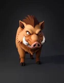 orange brown quadruped creature with tufted mane and dark hooves