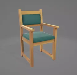 Simple Wooden Chair High-Quality Textures Low Poly Game Ready Low-poly 3D model
