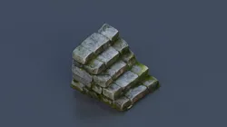 Stone staircase Low-poly 3D model