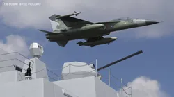 AIDC F-CK-1 Ching-Kuo Fighter Jet Green Rigged 3D model