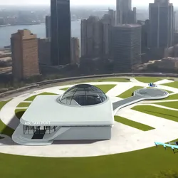 Air Taxi Port with Separate Boarding Area 3D model