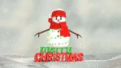 Animated Snowman and Merry Christmas 3D model