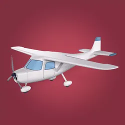 Cartoon Light Plane - Airplane - Aircraft Low-poly 3D model