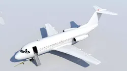 Fokker F28 Static Low Poly Boneyard Low-poly 3D model