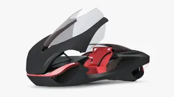 Futuristic Flying Car Rigged 3D model