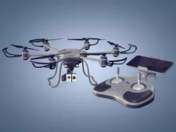 Generic Hexacopter Drone - UAV Quadcopter Controller Camera Hexa Low-poly 3D model