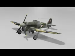 Hawker Typhoon Mk Ia  Fighter Aircraft Low-poly 3D model