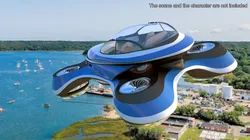 Hover Car Concept by Lazzarini Blue Rigged 3D model