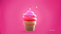 Ice cream Emoji new Animated Low-poly 3D model