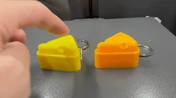Kawaii Cheese Wedge Clicker Fidget Keychain - Free 3D Print Model