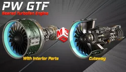 PW GTF Geared Turbofan Engine 2 in 1 3D Model Pack