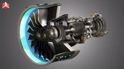 PW GTF Geared Turbofan Engine - Cutaway 3D model