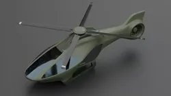 Sci-fi Military surveillance Helicopter Low-poly 3D model