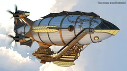Steampunk Airship Fantasy Craft Rigged 3D model