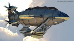 Steampunk Blimp Rigged 3D model