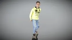 Young handsome man riding on skateboard 234