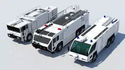 3 Pack Low Poly Blank Airport ARFF Firetruck