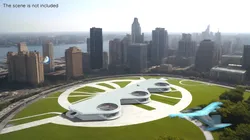 Air Taxi Port with 3 Take Off Areas 3D model
