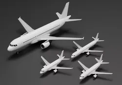 Airbus  A318 A319 A320 A321 Pack 3D model