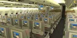 Airbus A330 Emirates economy interior 3D model
