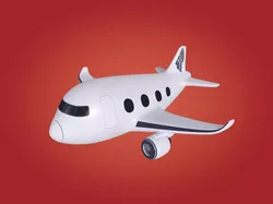 Cartoon Plane - Airliner Low-poly 3D model