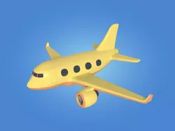 Cartoon Plane Low-poly 3D model