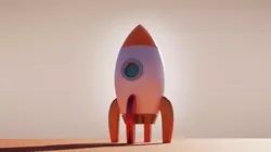 Cartoon Rocket Low-poly 3D model