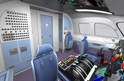 Cockpit interior of plane Low-poly 3D model