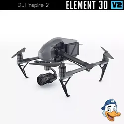 DJI Inspire 2 for Element 3D 3D model