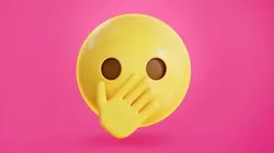 Face with Open Eyes and Hand over Mouth Animated Emoji Low-poly 3D model