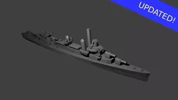Fletcher Class Destroyer Warship 3D print model