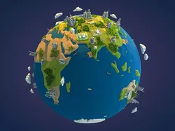 Low Poly Earth Low-poly 3D model