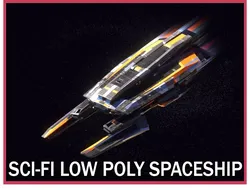 Lowpoly Sci-Fi Spaceship Space Ship Sci-Fi Air Craft Low Poly 2 Low-poly 3D model