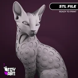 Modern Abstract Cat Statue STL - 3D Print Home Decor