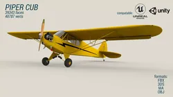 Piper Cub Low-poly 3D model