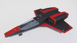 Sci-Fi Space Fighter Jet with Interior Cockpit Low-poly 3D model