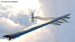 Solar Cargo Airplane Blue Rigged 3D model