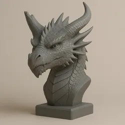 Tairn Dragon Bust – Fourth Wing Inspired 3D Print with Broken Horn