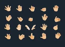 20  Rigged and Animated 3D Hand Emojis Low-poly 3D model
