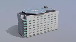 Arlanda Uppsala Hospital Low-poly 3D model
