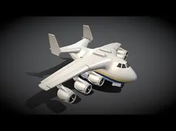 Cartoon Antonov An-225 Mriya Low-poly 3D model