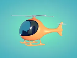 Cartoon  Helicopter  Low-poly 3D model