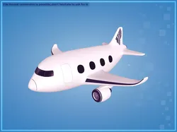 Cartoon Plane - Airliner Low-poly 3D model